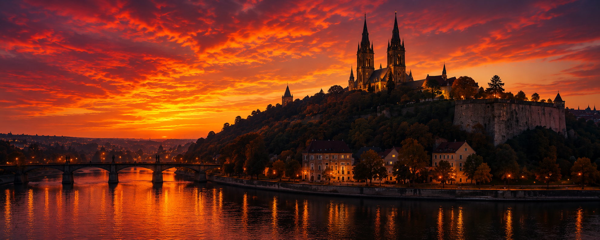 Vyšehrad ve večerním světle